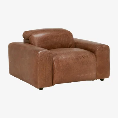 Barker and Stonehouse Timothy Oulton Pudgie Motion 1 Seater Sofa, Brown Leather | Barker & Stonehouse