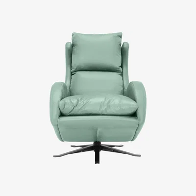 Barker and Stonehouse Lenny Rocking & Swivelling Armchair, Green Leather | Barker & Stonehouse