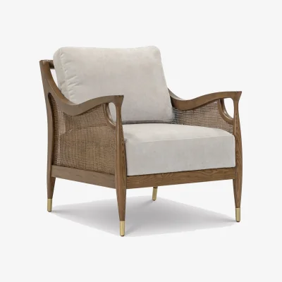 Barker and Stonehouse Ambrosio Accent Armchair, Neutral Fabric | Barker & Stonehouse