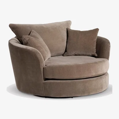 Barker and Stonehouse Floyd Cuddler Swivel Armchair With Foam, Green Fabric | Barker & Stonehouse