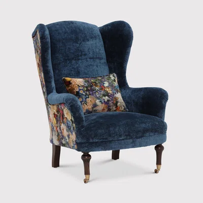 Barker and Stonehouse Marchmont Wing Chair, Blue Fabric | Barker & Stonehouse