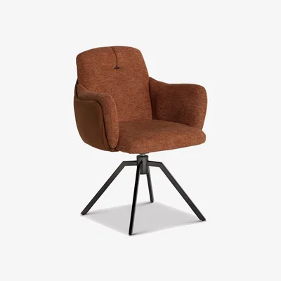 Barker and Stonehouse Boden Swivel Dining Chair, Orange Fabric | Barker & Stonehouse