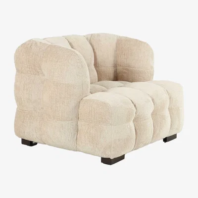 Barker and Stonehouse Lenor Occasional Armchair Sofa, White Boucle | Barker & Stonehouse
