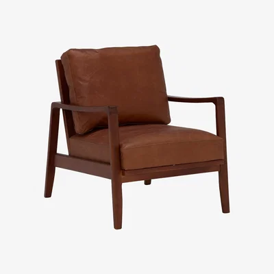 Barker and Stonehouse Manon Armchair, Brown Leather | Barker & Stonehouse