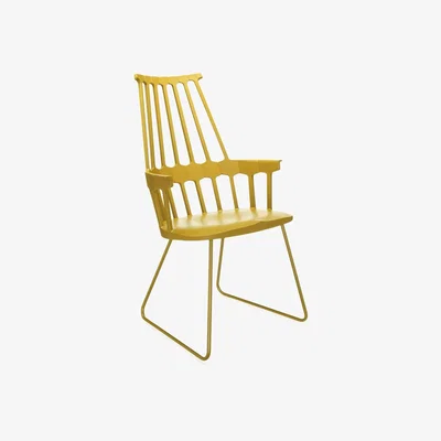 Barker and Stonehouse Kartell comeback Sled Armchair, Yellow | Barker & Stonehouse