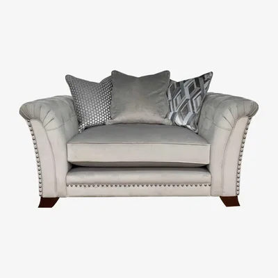 Barker and Stonehouse Dorsey Pillow Back Snuggle Chair, Pluto Silver