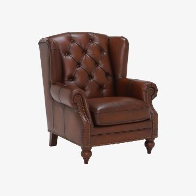 Barker and Stonehouse Ullswater Wing Armchair, Brown Leather | Barker & Stonehouse