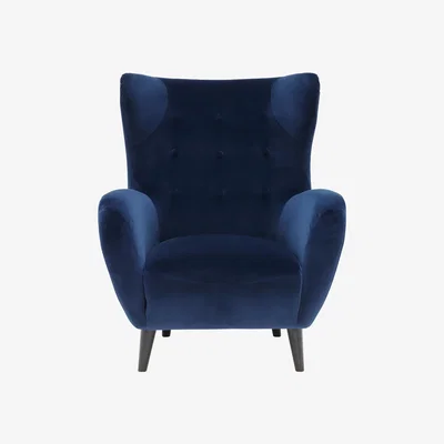 Barker and Stonehouse Delon Velvet Chair, Navy