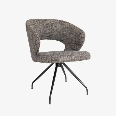 Barker and Stonehouse Pure Furniture Cagney Swivel Armchair with Matt Black Frame | Barker & Stonehouse