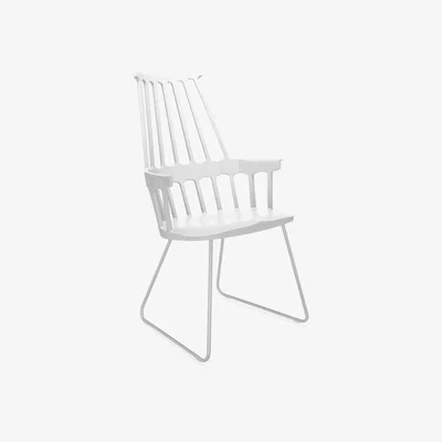 Barker and Stonehouse Kartell comeback Sled Armchair, White | Barker & Stonehouse