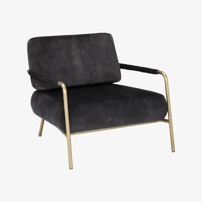 Barker and Stonehouse Fraser Club Armchair, Black Fabric | Barker & Stonehouse