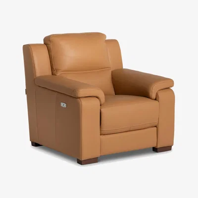 Barker and Stonehouse Grayson Power Armchair, Orange Leather | Barker & Stonehouse