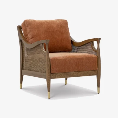 Barker and Stonehouse Ambrosio Accent Armchair, Orange Fabric | Barker & Stonehouse