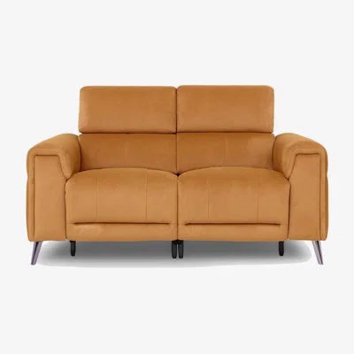 Barker and Stonehouse Kerren 2 Seater Power Recliner With Head Tilt Recliner Sofa, Orange Fabric | Barker & Stonehouse