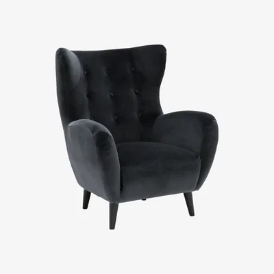 Barker and Stonehouse Delon Velvet Chair, Charcoal