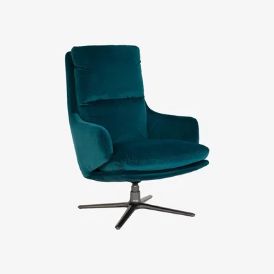Barker and Stonehouse Marcel Velvet Armchair, Blue | Barker & Stonehouse