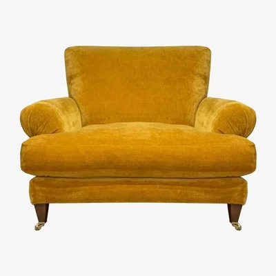 Barker and Stonehouse Drew Pritchard Durant Armchair, Yellow | Barker & Stonehouse