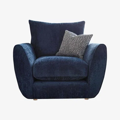 Barker and Stonehouse Big Blue Single Seater Chair/Armchair - W98 x D98 x H84cm - Barker &amp; Stonehouse