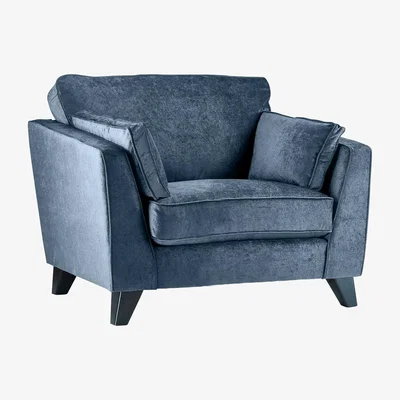 Barker and Stonehouse Rene Armchair Without Scatters, Blue Fabric | Barker & Stonehouse