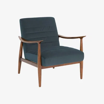Barker and Stonehouse Hockney Armchair, Blue Velvet | Barker & Stonehouse