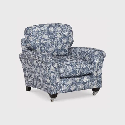 Barker and Stonehouse Devonshire Armchair, Blue Fabric | Barker & Stonehouse