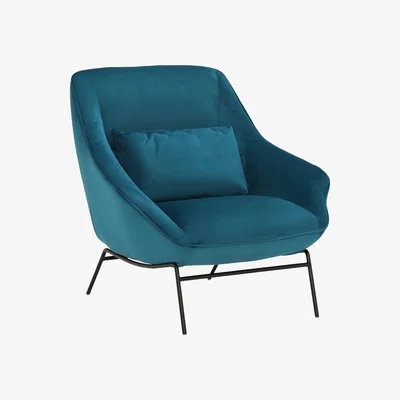 Barker and Stonehouse Harper Velvet Armchair, Teal