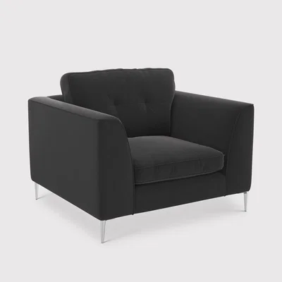 Barker and Stonehouse Conza Armchair, Black Fabric | Barker & Stonehouse