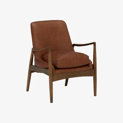 Barker and Stonehouse Maxime Armchair, Brown Leather | Barker & Stonehouse