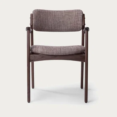 Bombinate.com Grayish Red/Walnut Wood Forma Armchair