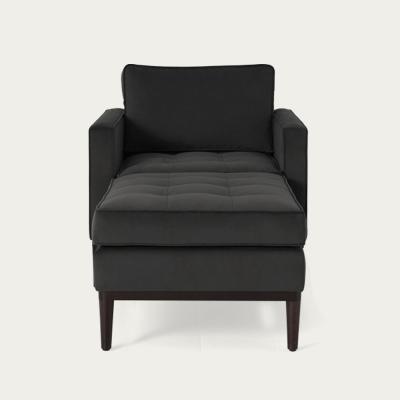 Bombinate.com Charcoal Model 02 Velvet Armchair
