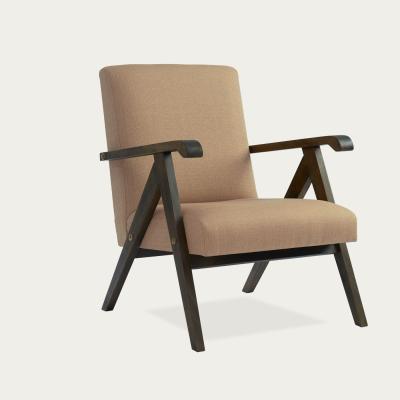 Bombinate.com Cream Beige Monklet Armchair - Dark Beech