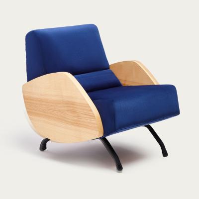 Bombinate.com King Blue R360 Velvet Armchair - Ash