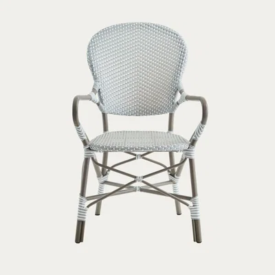 Bombinate.com Grey w/White Dot Isabell Exterior Dining Armchair