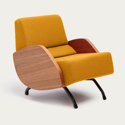 Bombinate.com Curry Yellow R360 Novum Armchair - Walnut