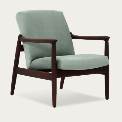 Bombinate.com Sage Green H64 Velvet Lowback Armchair - Dark Oak