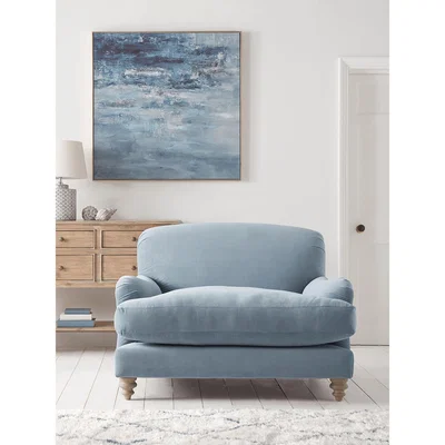 Cox and Cox Cosy Loveseat - Navy Velvet