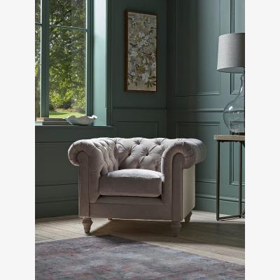 Cox and Cox Dalvik Armchair – Carbon Opulent Cotton Velvet