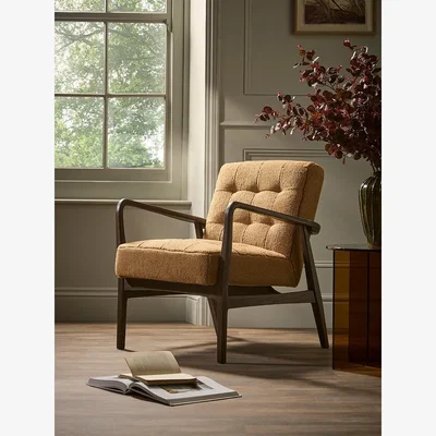 Cox and Cox Mid Century Teddy Armchair - Ochre