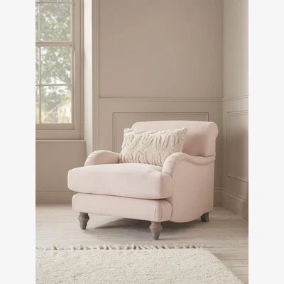 Cox and Cox Reine Armchair – Soft Rose Cotton Linen