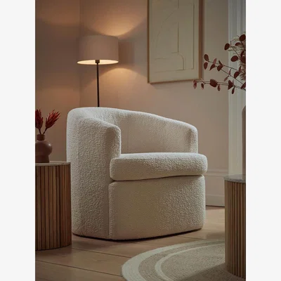 Cox and Cox Lulea Armchair – Dusky Blue Cotton Stripe