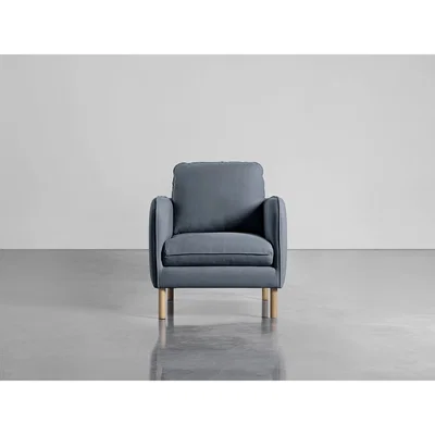 Cox and Cox Scandi Armchair French Blue Linen Cotton Blend