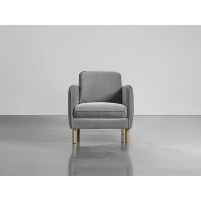 Cox and Cox Scandi Armchair Swedish Grey Cotton Velvet