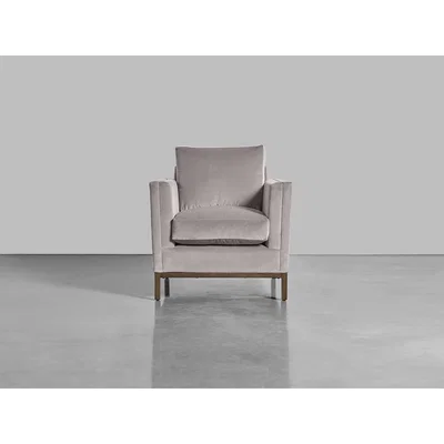 Cox and Cox The Deco Armchair - Swedish Grey Cotton Velvet
