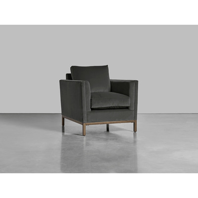 Cox and Cox The Deco Armchair - Slate Cotton Velvet