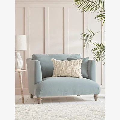 Cox and Cox Geneve Love Seat – Soft Blush Herringbone