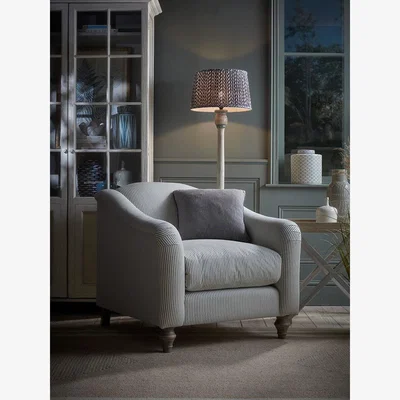 Cox and Cox Assan Armchair – Pale Stone Opulent Cotton Velvet