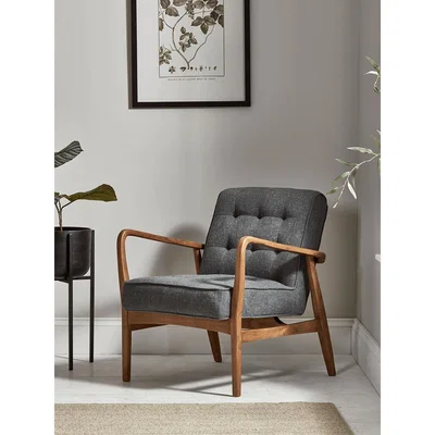 Cox and Cox Mid Century Armchair - Linen