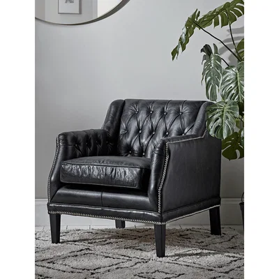 Cox and Cox Leather Buttoned Armchair
