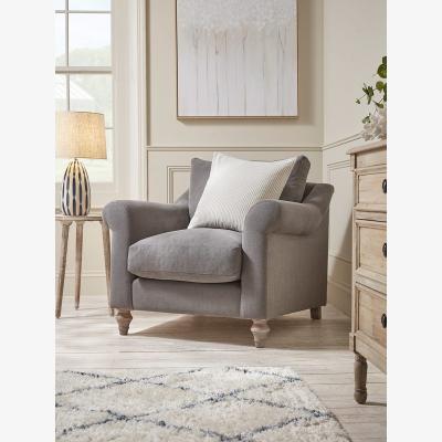 Cox and Cox Kalmar Armchair – Seashell Opulent Cotton Velvet