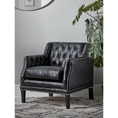 Cox and Cox Leather Buttoned Armchair